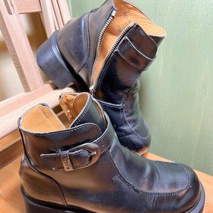 Doc Martens Chunky Black Boots with Buckle